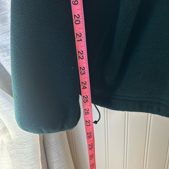 Vintage L.L. Bean Dark Green Full-Zip Fleece Jacket Zippered Chest Pocket - Picture 5 of 6